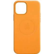 Чехол (клип-кейс) Apple Leather Case with MagSafe [mhk63ze/a] для iPhone 12 mini, золотой апельсин
