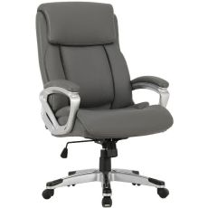 Кресло офисное Brabix Level EX-527 на колесиках, кожа рециклированная, серый